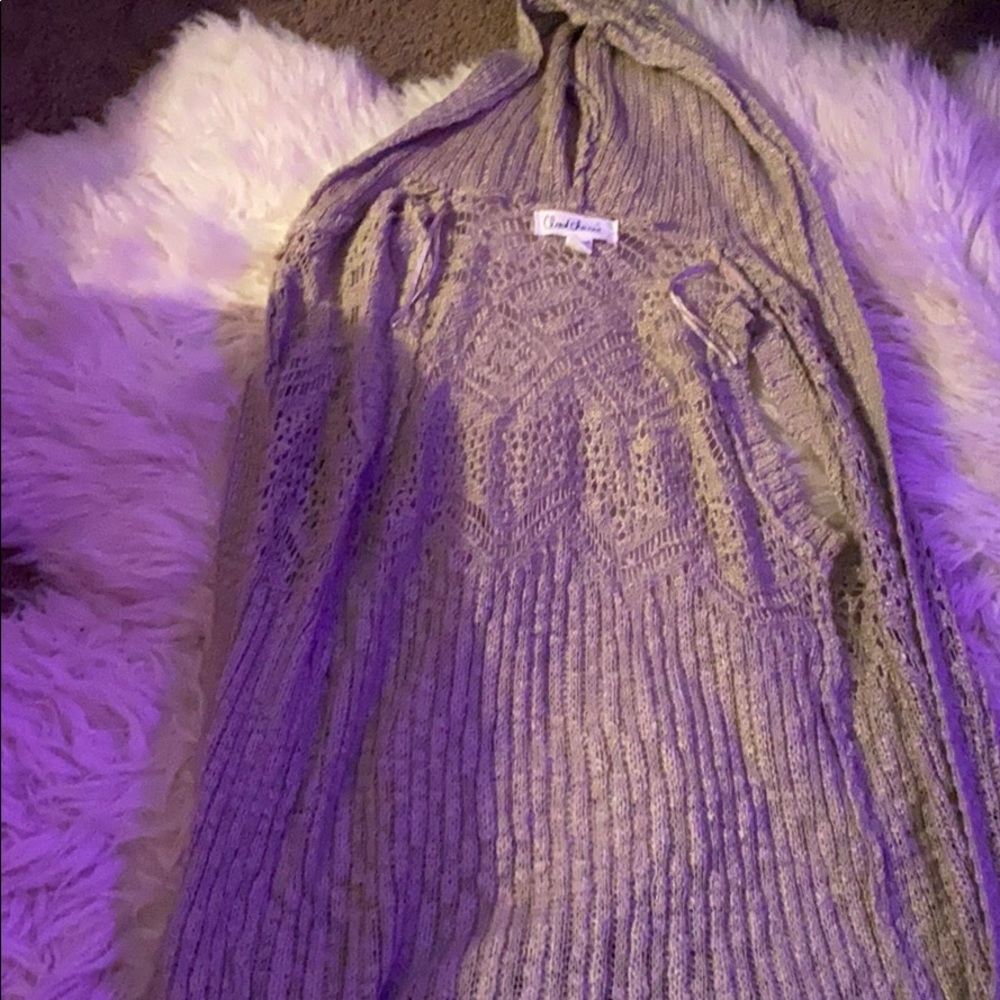 long mesh cardigan